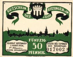 Német Birodalom/Weimari Köztársaság/Kitzingen 1921. 50Pf(6x) mind klf db, teljes sor T:1/1-