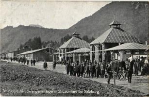 Im russischen Gefangenen lager in St. Leonhard bei Salzburg / WWI K.u.K. military, Russian prison camp, POWs (prisoners of war)