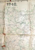 1940 Magyarország postajárati térképe: A nyugati országrész. Bp., M. Kir. Postavezérigazgatóság, (Kl...