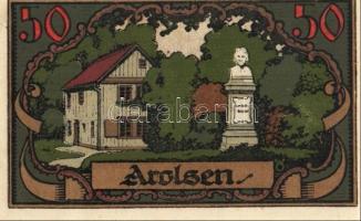 Német Birodalom/Weimari Köztársaság/Arolsen 1921. 10Pf, 25Pf, 50Pf. 3klf db, teljes sor T:1