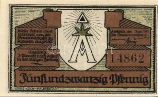 Német Birodalom/Weimari Köztársaság/Arolsen 1921. 10Pf, 25Pf, 50Pf. 3klf db, teljes sor T:1