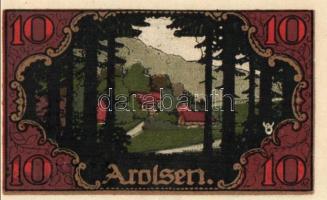 Német Birodalom/Weimari Köztársaság/Arolsen 1921. 10Pf, 25Pf, 50Pf. 3klf db, teljes sor T:1