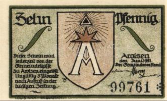 Német Birodalom/Weimari Köztársaság/Arolsen 1921. 10Pf, 25Pf, 50Pf. 3klf db, teljes sor T:1