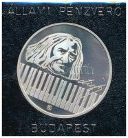 Fülöp Zoltán (1951-) 1986. 175 éve született Doborjánban Liszt Ferenc - 100 éve nyugszik a bayreuthi temetőben Ag emlékérem APV tokban (12,10g/0,925/32mm) T:1(PP)