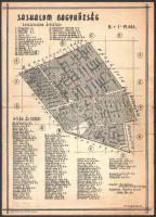 1948 Sashalom nagyközség térképe, 1: 15 000, kiadja: Kunstädter Vilmos, 30×22 cm