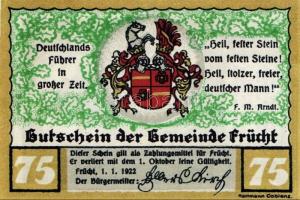 Német Birodalom/Weimari Köztársaság/Frücht 1922. 25Pf, 50Pf, 75Pf. 3klf db, teljes sor T:1