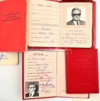 1952-1988 Miniszterhelyettes és feleségének párttagsági könyvei, 7 db