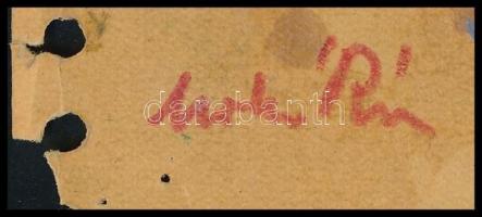 Molnár Róza (1900-1977): Falusi utca. Vegyes technika, papír, jelzett, 24×34 cm