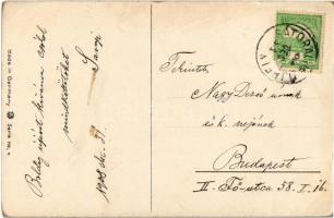 Boldog új évet! / New Year greeting, ice skating pigs. LDS Serie 709. 4.  (EK)