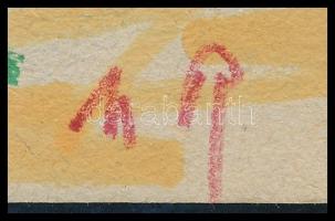 Molnár Róza (1900-1977): Zöldellő kert. Filctoll, papír, jelzett, 32×24 cm