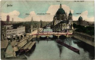 1906 Berlin, Börse, Friedrichs-Brücke, Dom, An der Spree, Schloss / stock market, bridge, cathedral, castle, hotel, shops (EK)