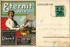 1939 Eternit-Pala. Hatschek Lajos Eternit-Művek reklámlapja / Hungarian roof tile advertisement card. litho (fl)
