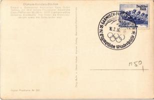 1936 Garmisch-Partenkirchen IV. Olympische Winterspiele, Olympia-Eisstadion gegen Wettersteingebirge...
