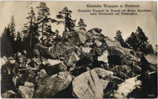 Deutsche Truppen in Finnland. Deutsche Truppen im Kampf mit Roten Gardisten beim Vormarsch auf Helsingfors / WWI German troops fighting Red Guards during the advance to Helsinki, Finland (EK)