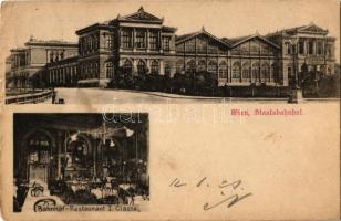 1900 Wien, Vienna, Bécs; Staatsbahnhof, Bahnhof Restaurant I. Classe / railway station and restaurant interior (EK)