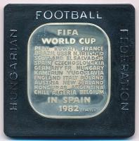 1982. &quot;FIFA-Football VB Spanyolország&quot; Ag emlékérem, eredeti tokban (35g/0.925/36x41mm) T:1 eredetileg PP