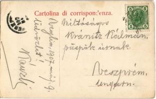 Krk , Veglia; La Via Principlae, La Torre / tower, street. Croatian flag (EK)