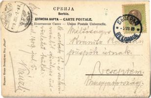 1909 Belgrade, Fürst Michal & Kolartscheva Strasse / streets, shops (EM)