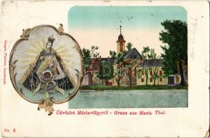 1909 Máriavölgy, Mariental, Mariathal, Marianka (Pozsony, Pressburg, Bratislava); kegytemplom, búcsújáróhely / pilgrimage church, golden decorated (EM)