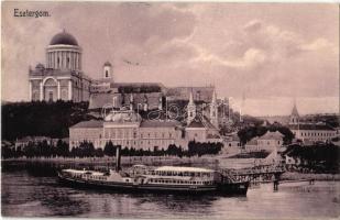 1907 Esztergom, Bazilika, gőzhajó, hajóállomás. Brutsy Gyula kiadása (EK)