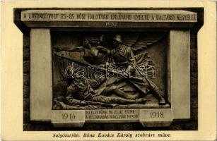1932 Salgótarján, Hősök szobra, a Losonci volt 25-ös hősi halottak emlékére emelte a bajtársi kegyelet. Bóna Kovács Károly szobrász műve (Rb)
