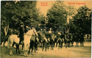 1909 Nagyatád, M. kir. állami méntelep, lovas katonák. W. L. (?) 2616. Politzer és Benyák kiadása