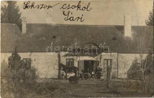 1908 Osztopán, kastély, hintó lóval. photo (EK)