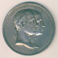 1830. "Coronatus Posonii-Ferenc és V.Ferdinánd" nagyalakú Ag 43,8g emlékérem T:1/2-