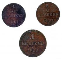 1851B 1/2kr Cu (2x) + 1851B 1kr Cu T:2-
Krause KM#2181, KM#2185