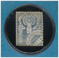 1979. Nemzetközi Gyermekév Ag bélyegérem eredeti ÁPV tokban (~3,41g/0.835/27x22mm) T:1 (PP) patina