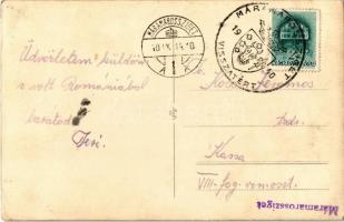 1940 Máramarossziget, Sighetu Marmatiei; bevonulás, lovas katona, magyar zászlók, ünneplő tömeg / en...