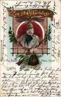 1900 Zum 70. Geburtstage! Sr. Maj. Kaiser Franz Josef I. Regel & Krug Nr. 66. / Franz Josephs 70th birthday anniversary. Art Nouveau, floral, litho (EK)