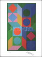 Vasarely, Victor (1908-1997): Absztrakt kompozíció, ofszet, utólagos jelzéssel és számozással, lapméret: 40x30 cm