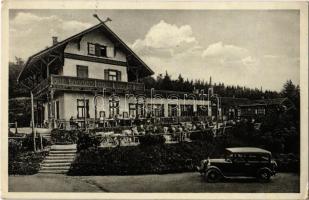 Mariánské Lázne, Marienbad; Höhencafe Wolfenstein, Besitzer Franz Marass / cafe, automobile (EK)