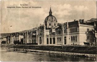 Sarajevo, Evangelische Kirche, Pfarrhaus und Schulgebäude / Lutheran church, parish and school (fl)