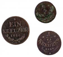 1816S 1/4kr Cu + 1816A 1/2kr Cu + 1816G 1kr Cu T:2-,3