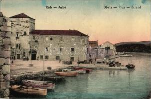 Rab, Arbe; Obala / Riva / Strand / port with boats