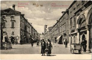 1906 Dubrovnik, Ragusa; Placa / Hauptstrasse / main street, folklore, shop of Giuseppe Pini (fl)