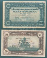1920-as évek eleje 50K + 100K vásárlási visszatérítés lila "Kalocsai Hangya fogy. és ért." bélyegzővel T:I-,II