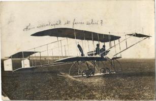 1914 Osztrák-magyar katonai repülőgép Győrnél / WWI Austro-Hungarian K.u.K. military aircraft in Győr. photo (fl)