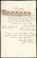 1862 1/2kr okmánybélyeg hatoscsík, fordított állású értékszámmal + 60kr okmánybélyeg érdekes  okmány...