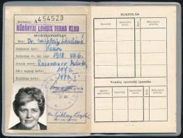 1973 A Kőbányai Lombik Torna Klub által kiállított fényképes tagsági igazolvány