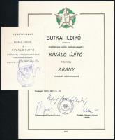1981-1985 Kiváló újító kitüntetés 2 db adományozó okirata, Chinoin Gyógyszertár munkatársa részére