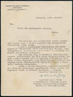 1935 Bp., Magyar földrajzi Társaság Könyvtára fejléces levélpapírjára írt levél, Cholnoky Jenő autopen aláírásával