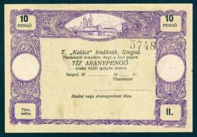 Szeged DN 19.. "Kalász" 10P sorszámmal, bélyegzés nélkül! T:I