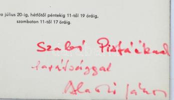 8 db aláírt kiállítási katalógus: Bihari Sándor, Duray Tiborné, Molnár József, Csohány Kálmán, BLask...