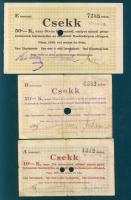 1919. "Pápai csekk" 10K,20K,50K T:II,II/III