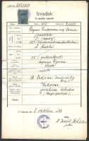 1939 Scheer Izrael vukovári rabbi által kitöltött és aláírt anyakönyvi kivonat