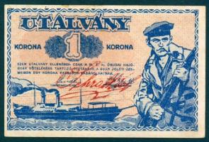 Budapest DN "Óbudai Hajógyár" utalványa 1K-ról T:I- kissé foltos