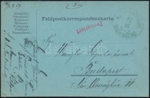 1917 Tábori levelezőlap cenzúrázva / censored field postcard K.u.K KRIEGSMARINE / S.M.S. BABENBERG